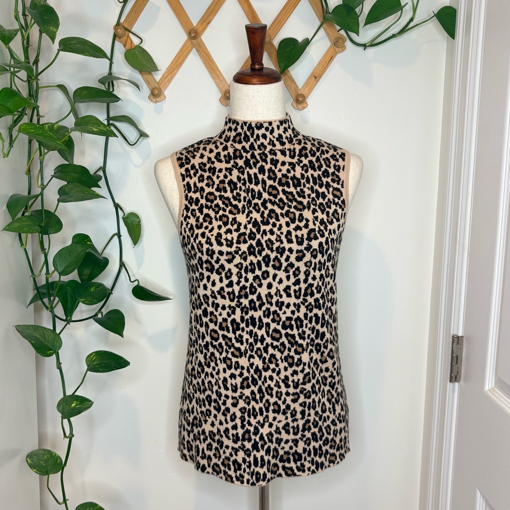 THALIA SODI Leopard Print Sleeveless Top